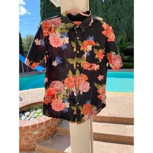 Casual Button Down Floral Shirt